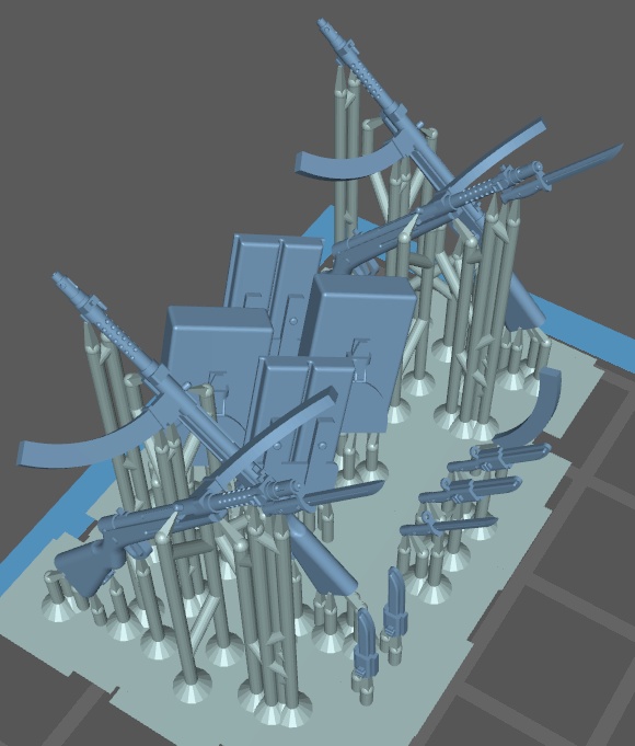 1/35 100式機関短銃 後期型 (百式機関短銃×2、百式機関短銃(着剣)×2、銃剣×1、鞘に入った銃剣×2、銃剣の鞘×2、マガジンポーチA×2,マガジンポーチB×2,予備マガジン×1)