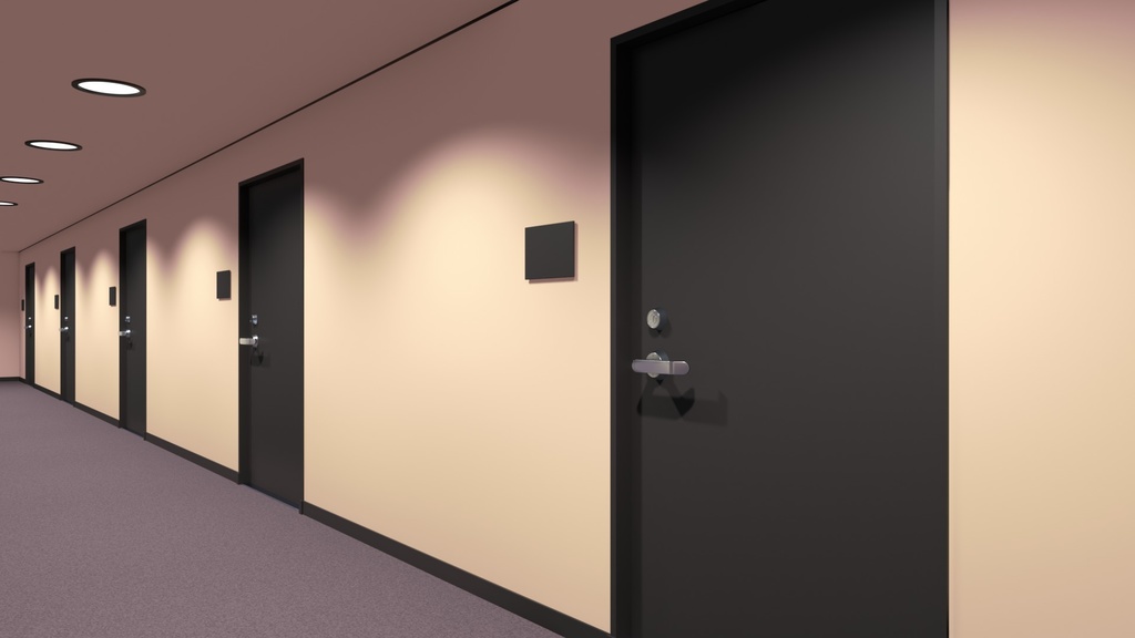 【3Dモデル】ホテルの廊下1(blender4.00・Eeveeレンダー)