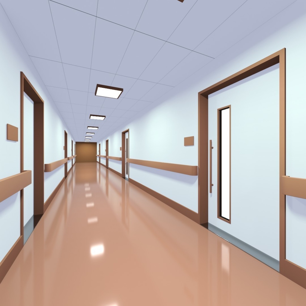 【3Dモデル】病院の廊下1（blender4.00・Eeveeレンダー）