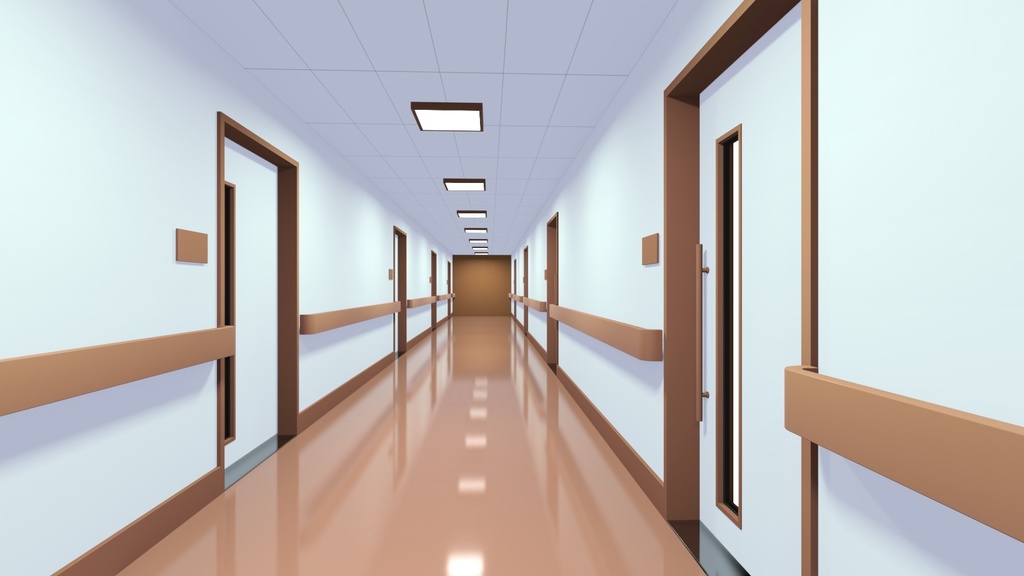 【3Dモデル】病院の廊下1(blender4.00・Eeveeレンダー)