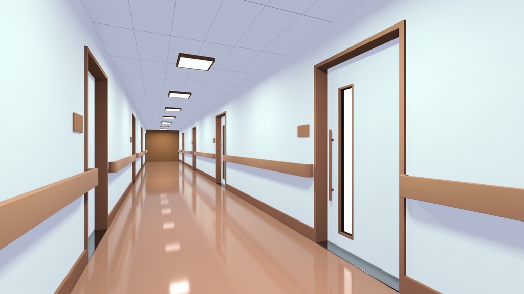 【3Dモデル】病院の廊下1(blender4.00・Eeveeレンダー)