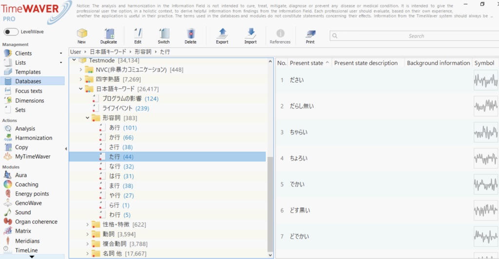 日本語キーワード【タイムウェーバーデータベース】