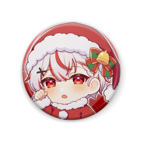 こん クリスマス缶バッチ