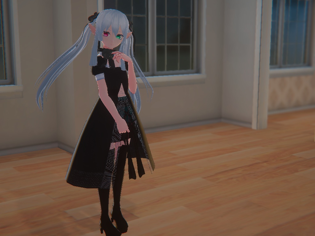 3Ⅾモデル 銀髪ツインテ