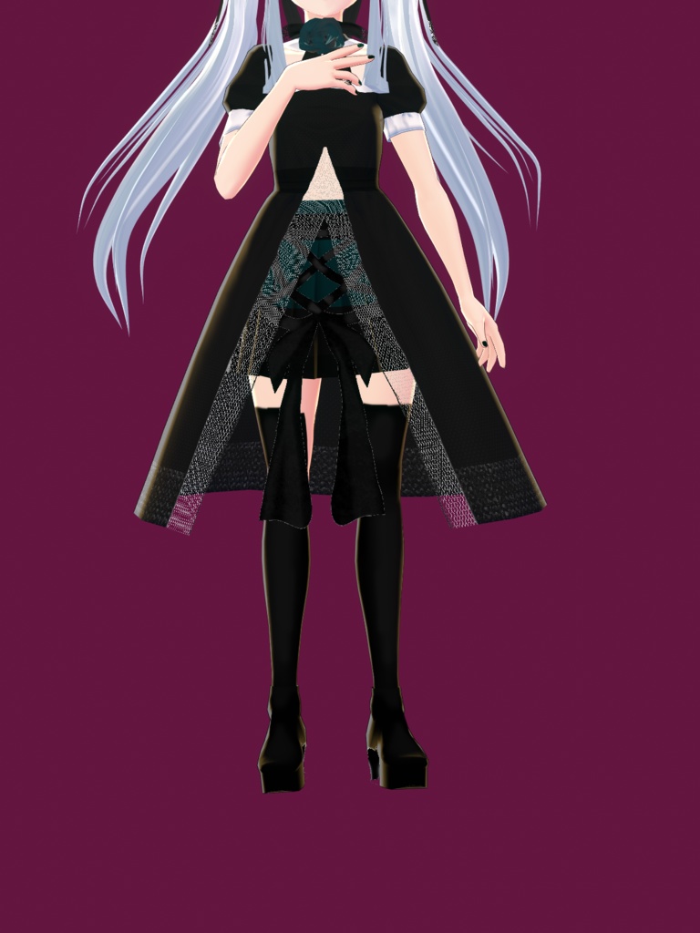 3Ⅾモデル 銀髪ツインテ