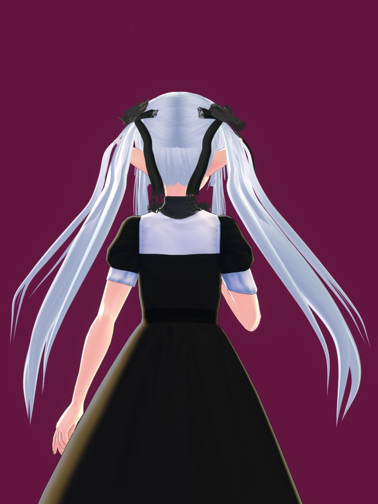 3Ⅾモデル 銀髪ツインテ