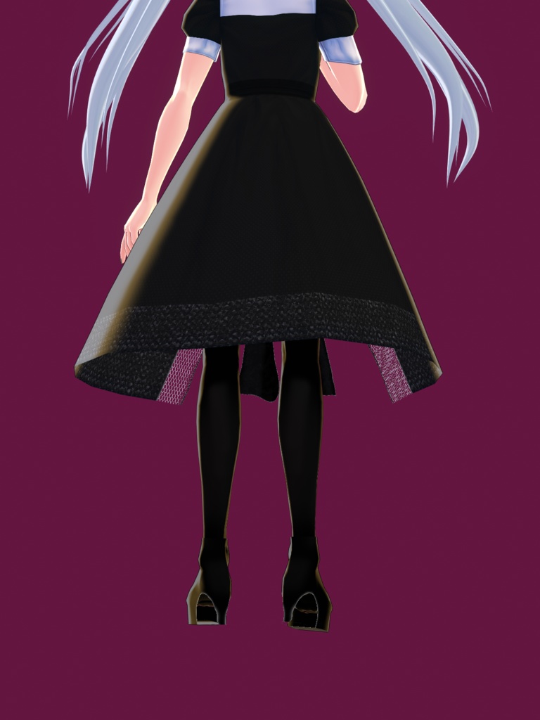 3Ⅾモデル 銀髪ツインテ