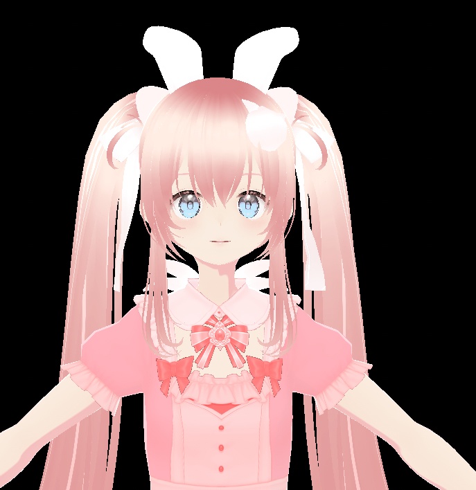 VRMピンク魔法少女 改変用vroidファイル付き