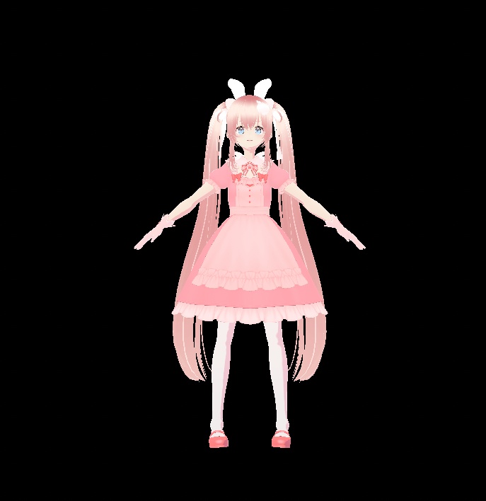VRMピンク魔法少女 改変用vroidファイル付き