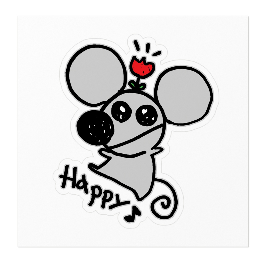 HAPPYねずみんステッカー