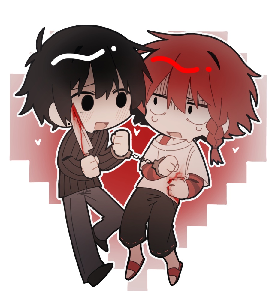 黒赤厚手アクリルキーホルダー