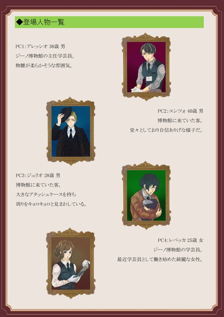 マーダーミステリー(PL6+GM) 『闇の街の向こう側』