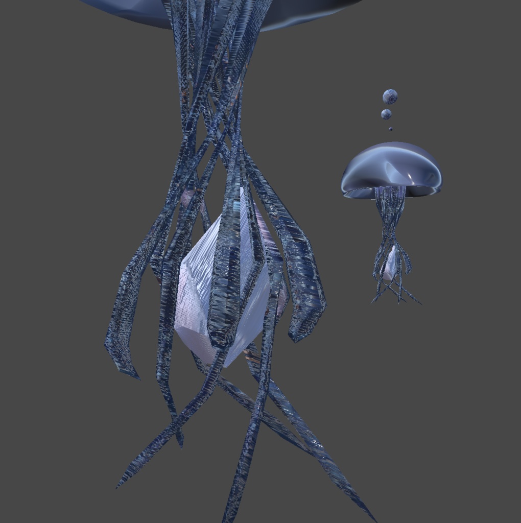 クラゲと願い石のイヤリング