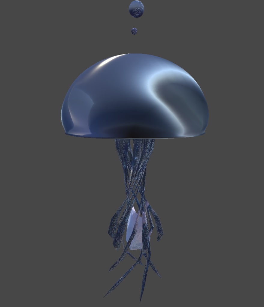 クラゲと願い石のイヤリング