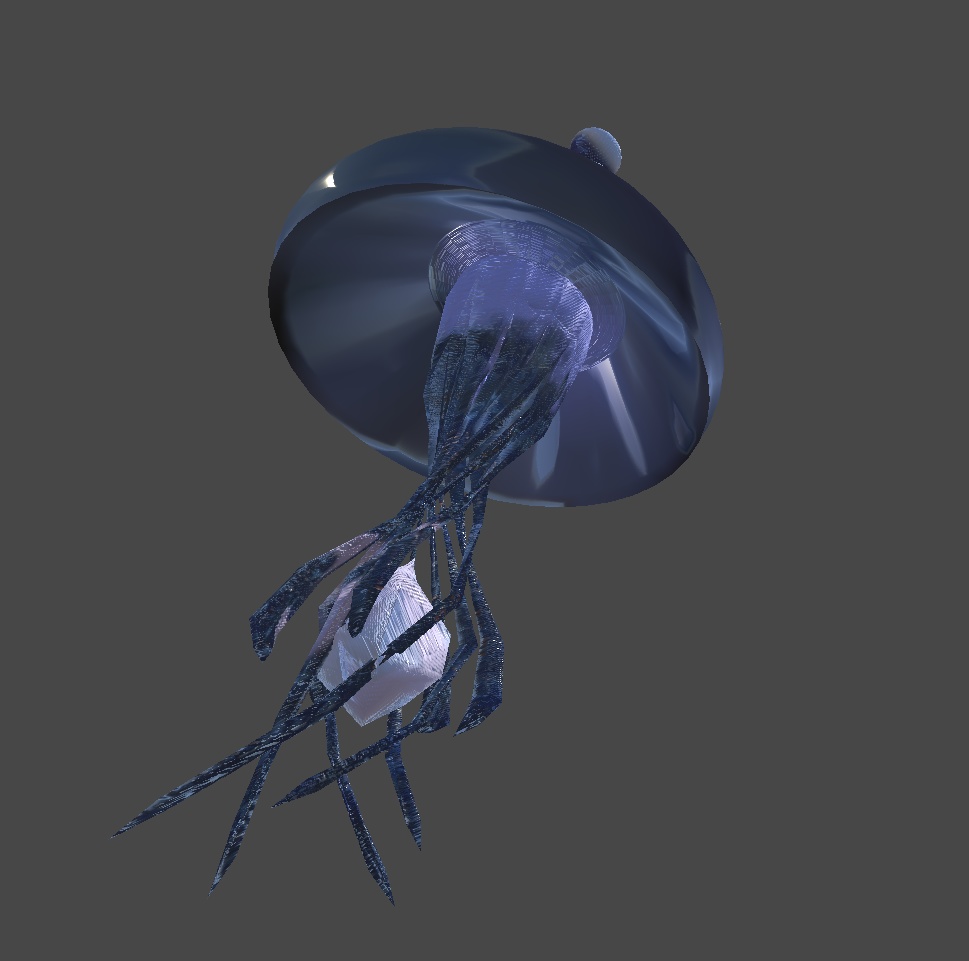 クラゲと願い石のイヤリング