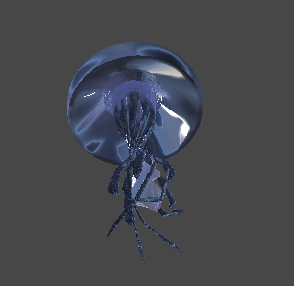 クラゲと願い石のイヤリング