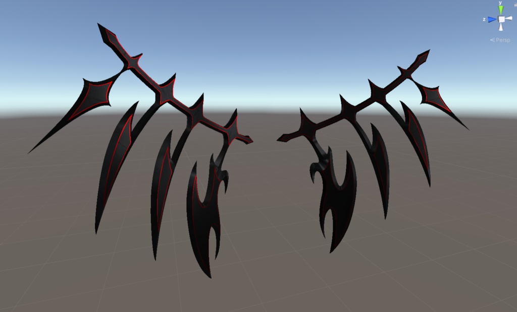 【VRchat向け】黒神の翼【3Dモデル】