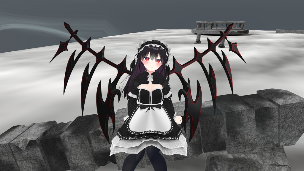 【VRchat向け】黒神の翼【3Dモデル】
