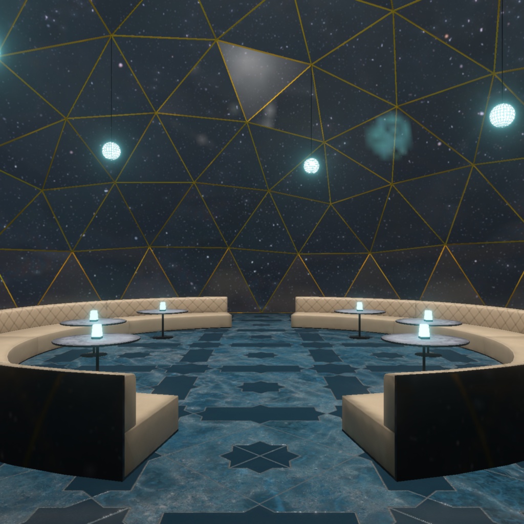【無料】星空のカフェセット【VRC向け家具】