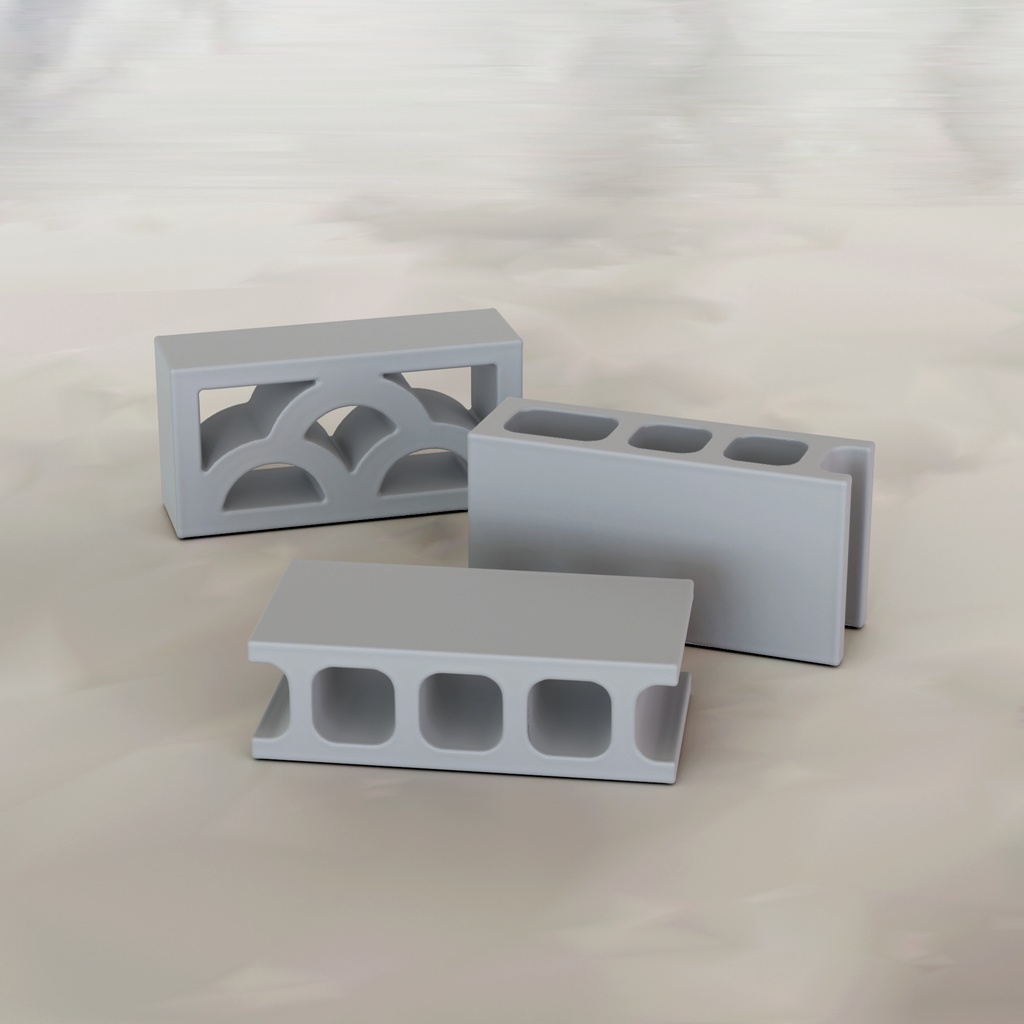 1/10スケール コンクリートブロック ミニチュア用 3Dデータ