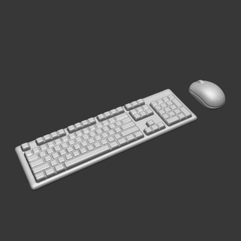 1/10スケール キーボード+マウスセット ミニチュア用 3Dデータ