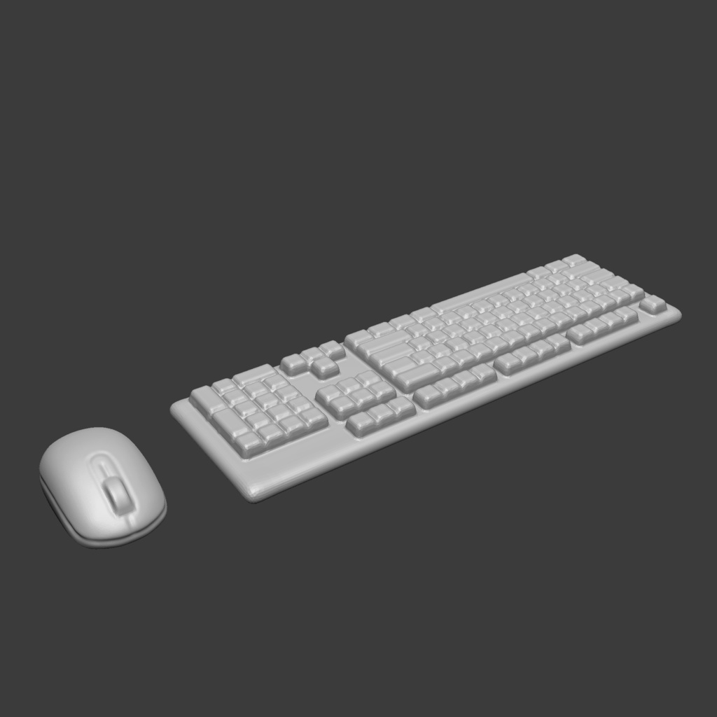 1/10スケール キーボード+マウスセット ミニチュア用 3Dデータ