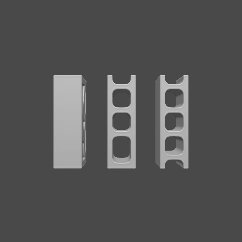 1/10スケール コンクリートブロック 3種セット ミニチュア用 3Dデータ
