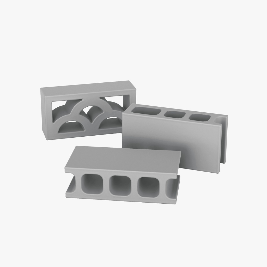 1/10スケール コンクリートブロック 3種セット ミニチュア用 3Dデータ
