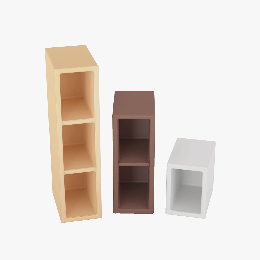 1/10スケール カラーボックス (スリムタイプ) ３サイズセット ミニチュア用 3Dデータ