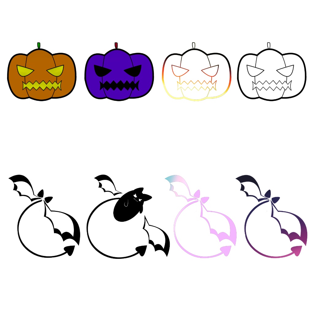 【VRC使用想定】タトゥーシールセット2(ハロウィン用)