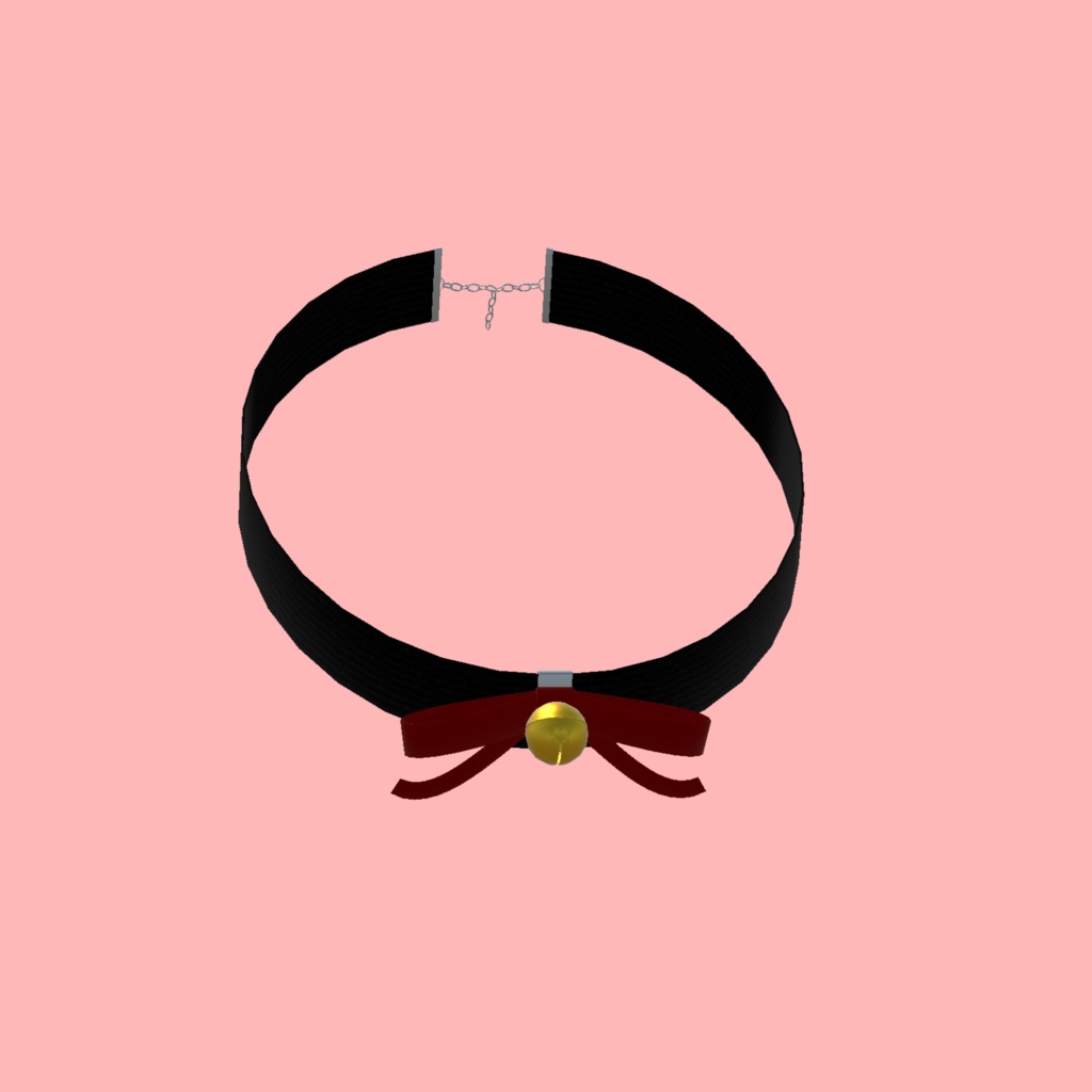 【VRC利用想定】鈴付きリボンチョーカー