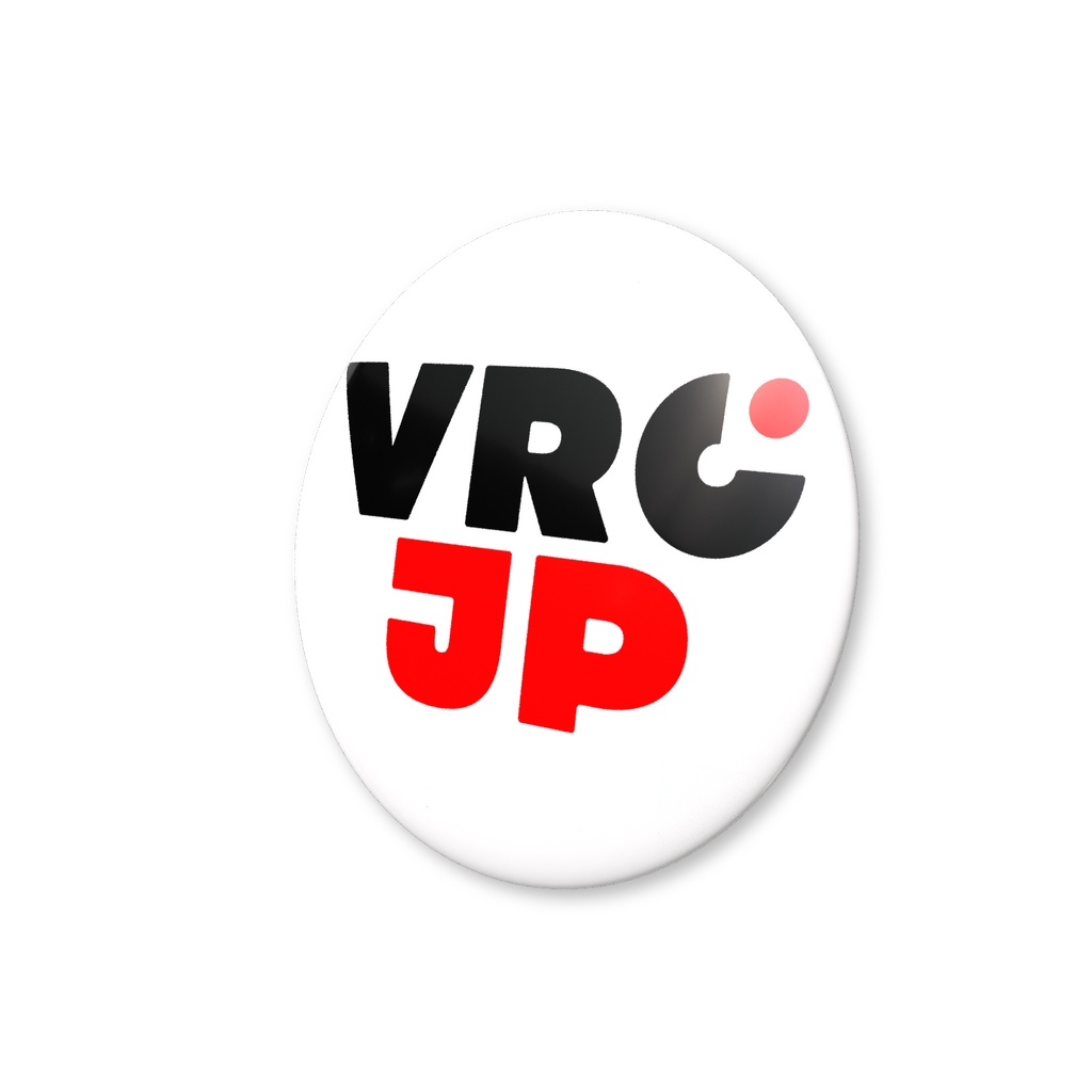 VRC-JP ロゴ缶バッジ 25〜76mm(白)