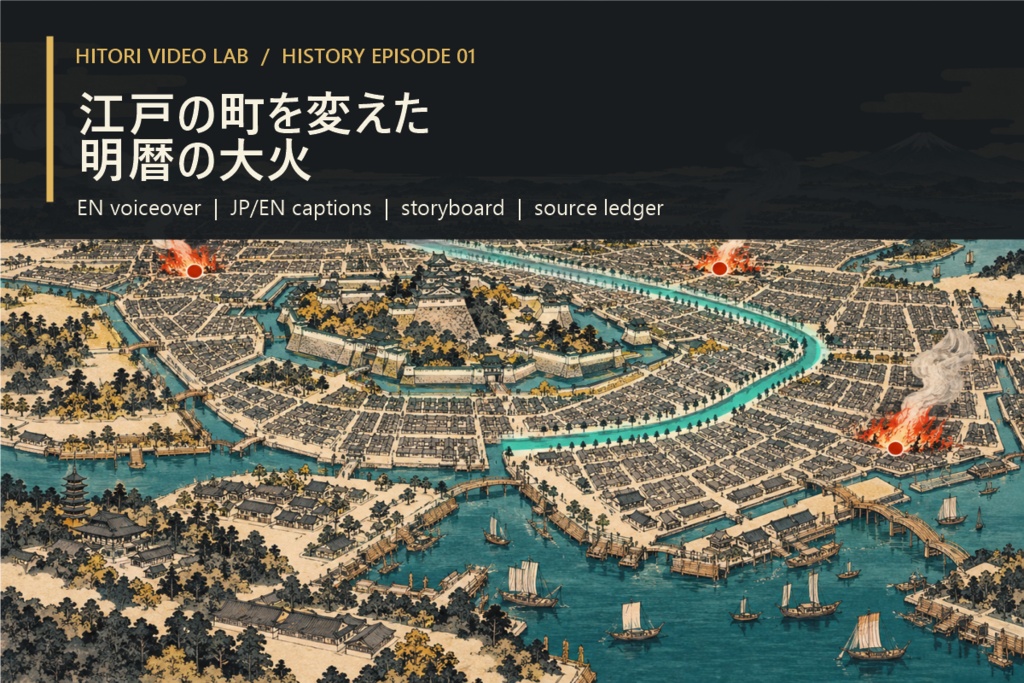 江戸の町を変えた明暦の大火｜英語アニメ用1話パック
