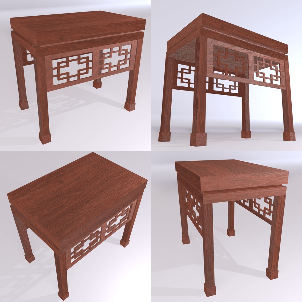 【VketBM可】中国机 Chinese Desk【.fbx+.glb】