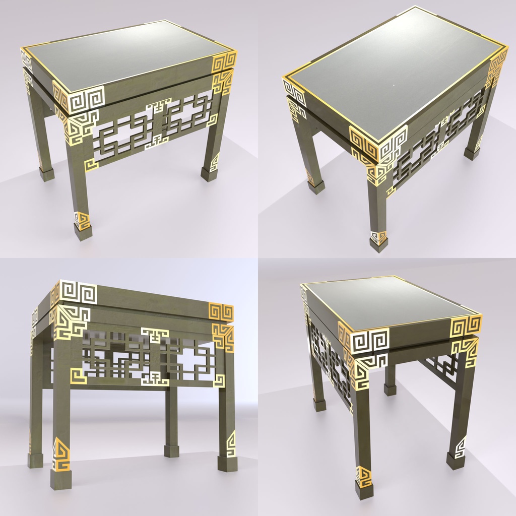 【VketBM可】中国机 Chinese Desk【.fbx+.glb】