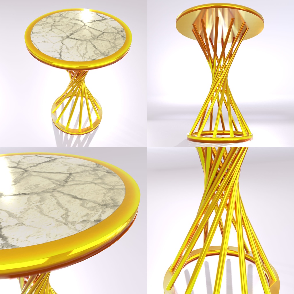 【VketBM可】ツイスト机・椅子セット【.fbx+.glb】