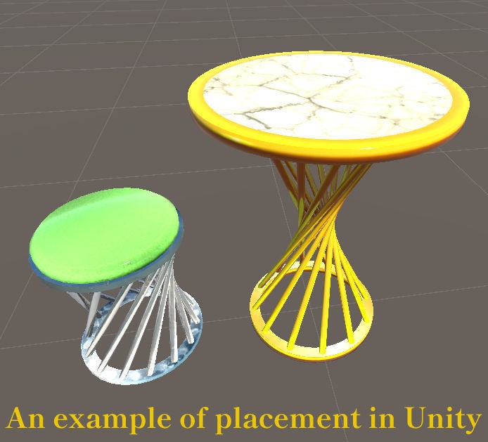 【VketBM可】ツイスト机・椅子セット【.fbx+.glb】