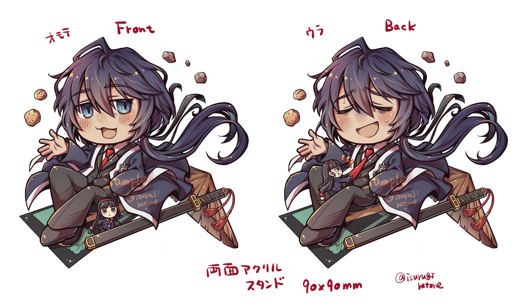 キムサッガッ＆エンドゥ両面印刷アクリルスタンド(アクリルキーホルダーにもなる！)