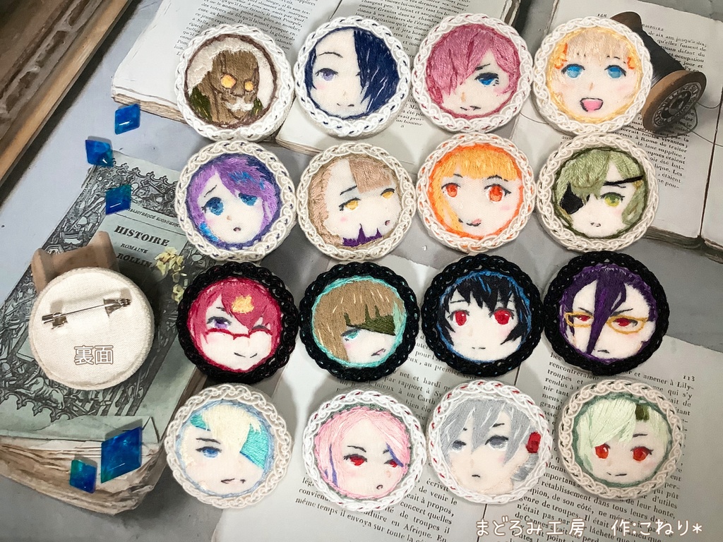 シノアリス*顔刺繍バッジ(注文後希望キャラ要メッセージ)