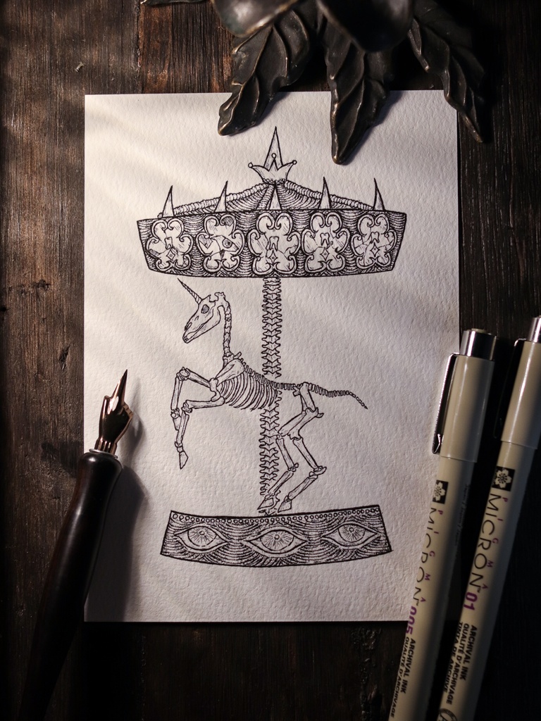 葉書 - がいこつ遊園地