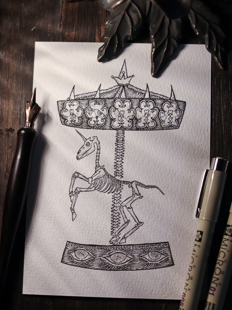 葉書 - がいこつ遊園地