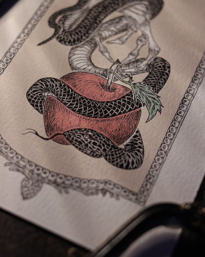 葉書 - 楽園の黒いヘビ