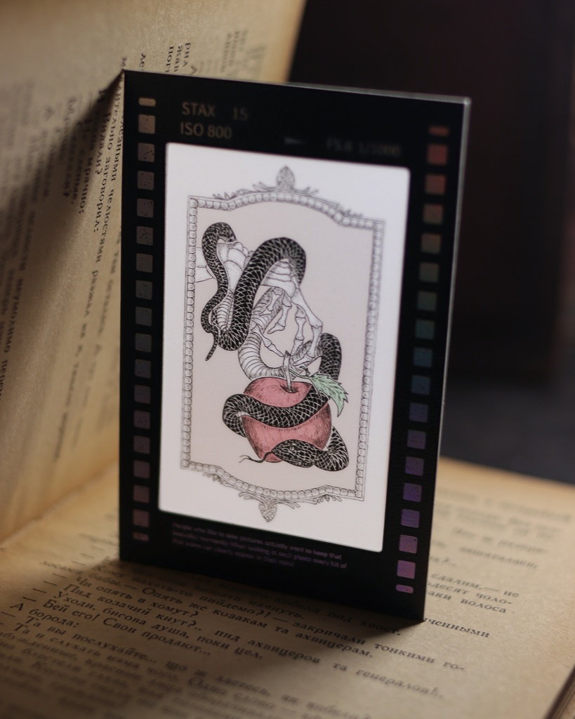 半透明のレーザーエッジ付き小型カード（カラーフィルム） - 楽園の黒いヘビ