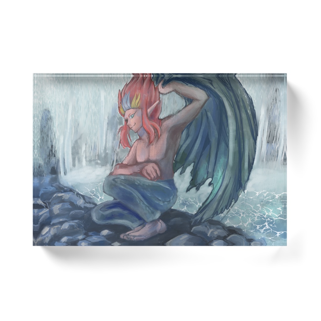 羅鬼伝アクリルブロック 水浴び