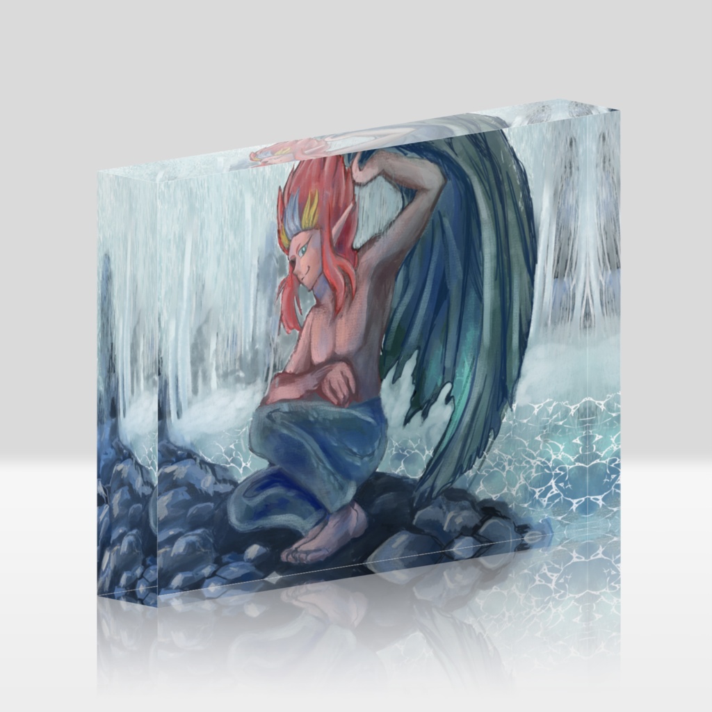 羅鬼伝アクリルブロック　水浴び