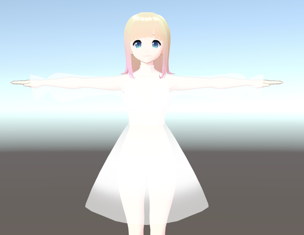 VRoid半透明ワンピース(PSDマスクデータつき)