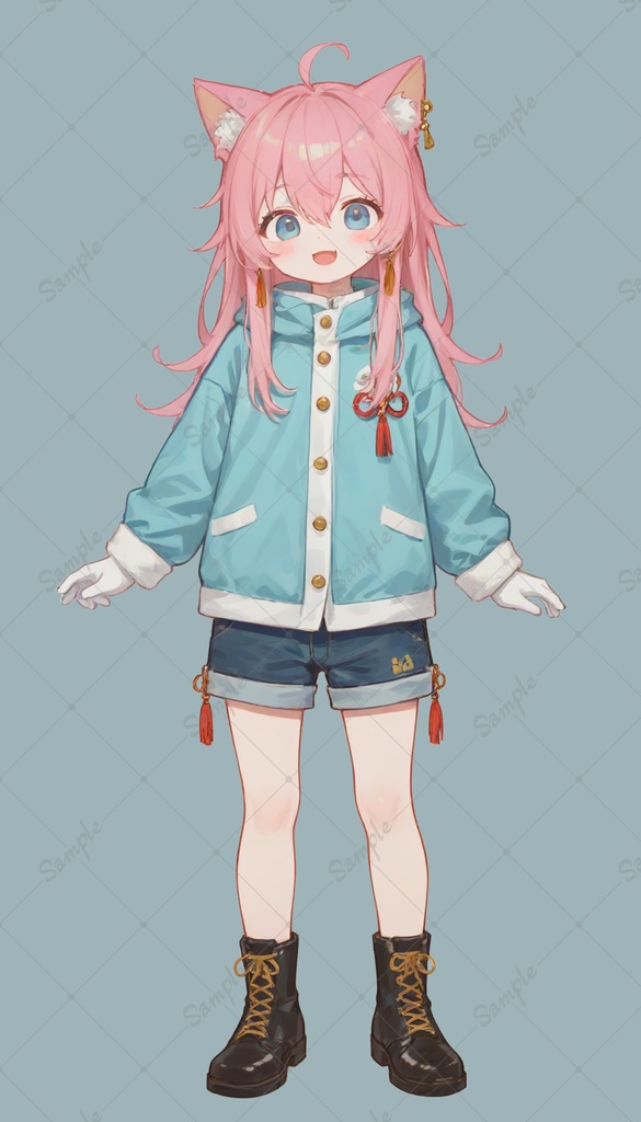 AIイラスト 立ち絵素材010 猫耳少女