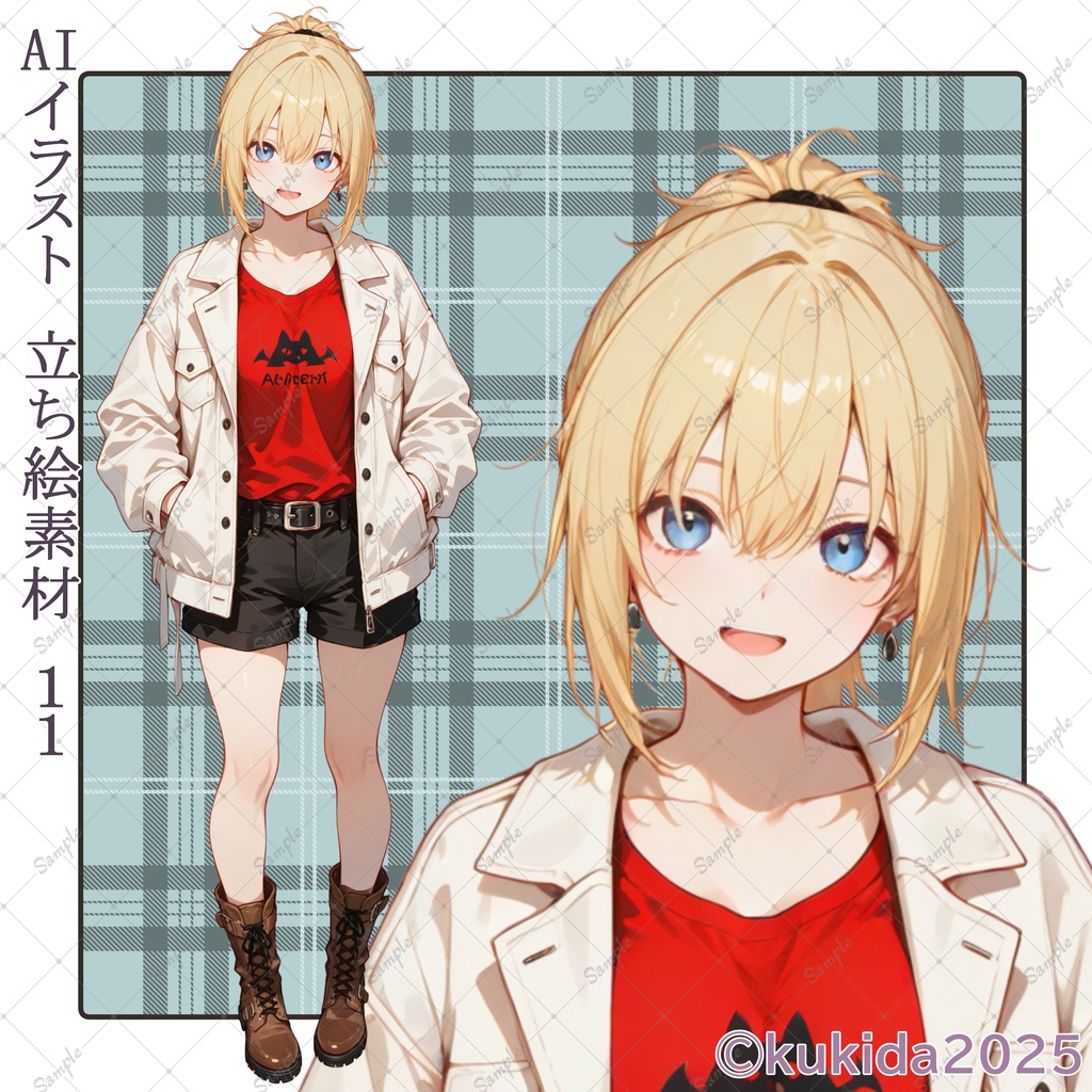 AIイラスト 立ち絵素材011 金髪女子