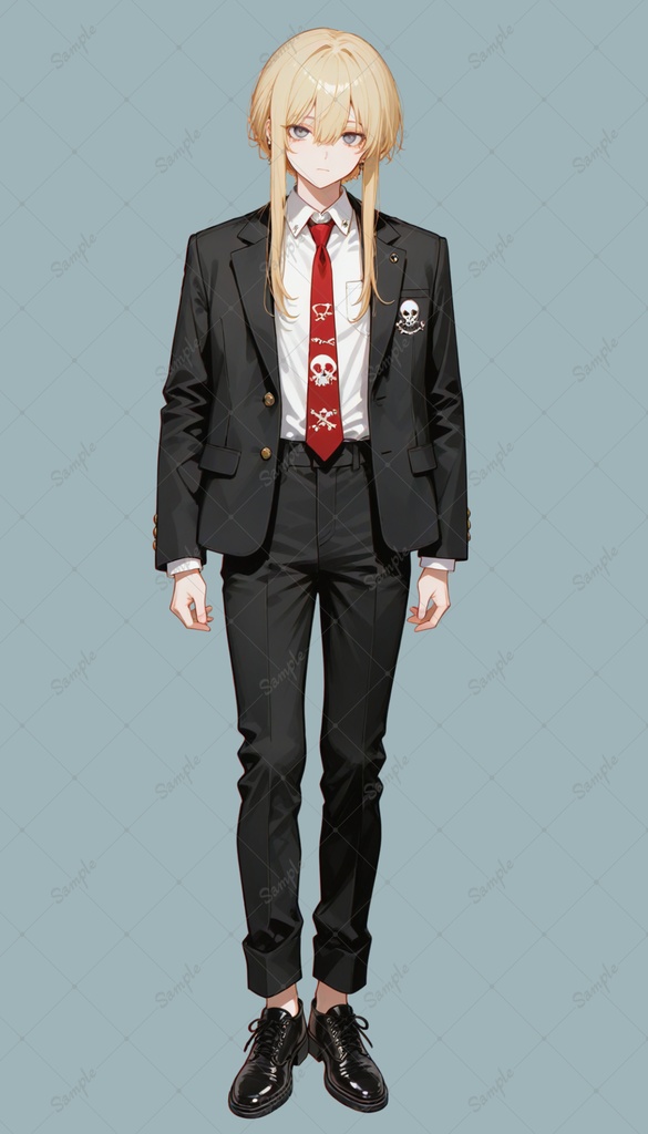AIイラスト 立ち絵素材012 金髪男子 スーツ