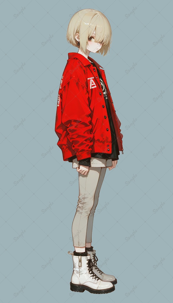 AIイラスト 立ち絵素材013 目隠れ女子